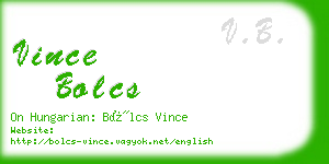 vince bolcs business card